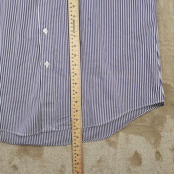 Ralph Lauren Dress Shirt 120s 2-Ply Button-Down Striped Long Sleeve Mens Size XL - Picture 4 of 10